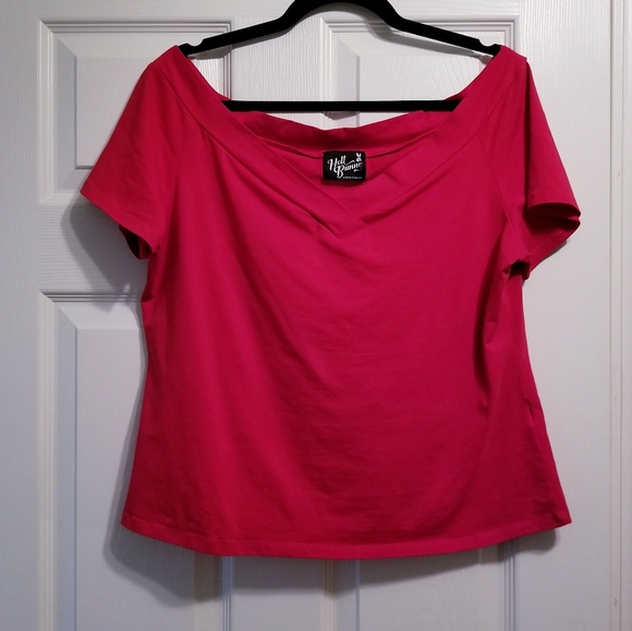 Hell Bunny Tops - Hell Bunny Alex off shoulder top uk18